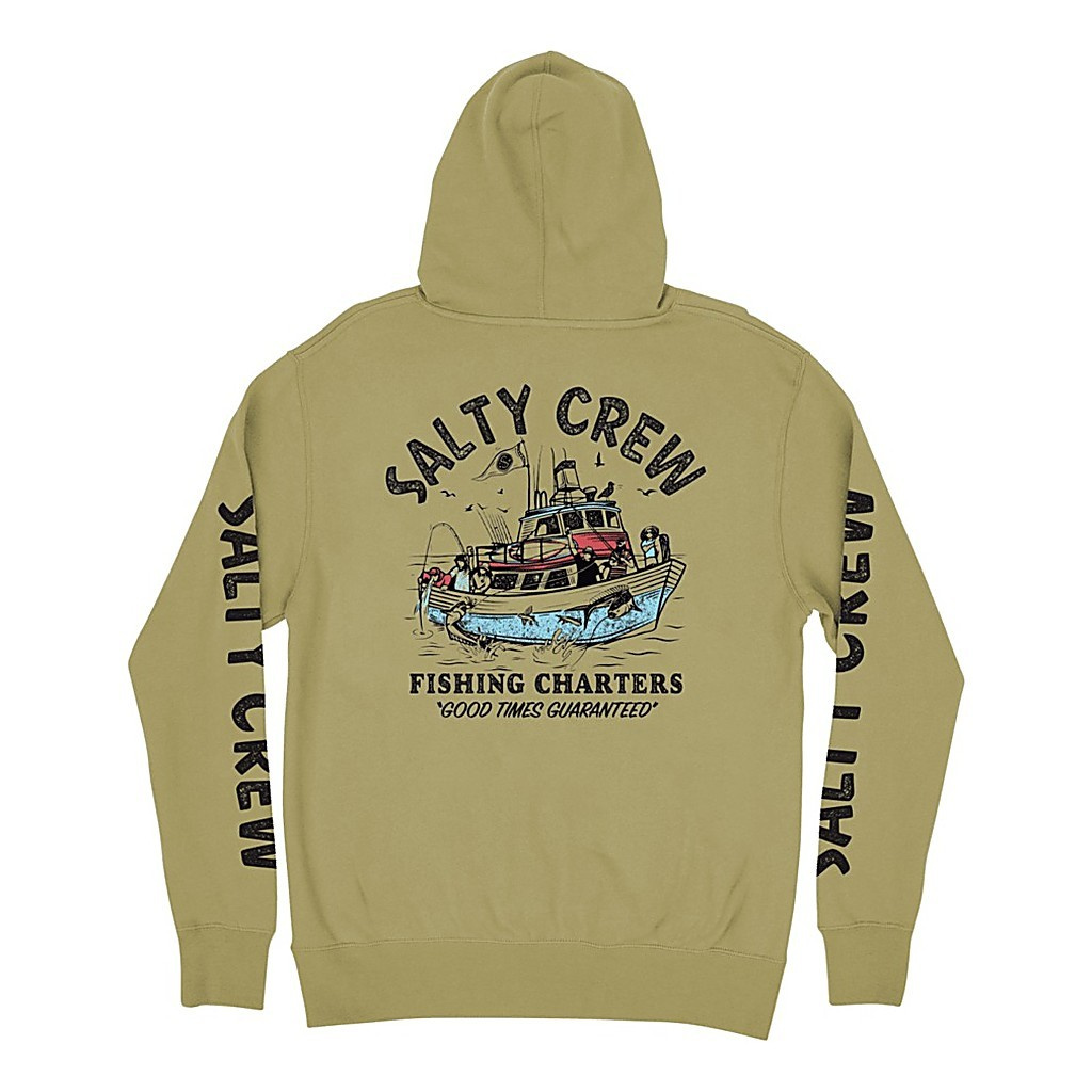 Salty Crew Fishing Charters Hooded Fleece Sandstone